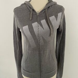 Victoria's Secret PINK Charcoal Hoodie with White Lettering XS